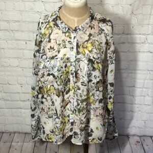 Floral Sheer Blouse Size Large i jeans by Buffalo